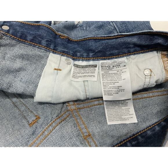 Levi's Womens 501 Jean Shorts Size 32 Medium Wash Denim Cut Off Style Button Fly - Picture 9 of 11